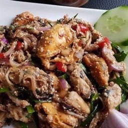 ข้าวลาบหอยแมลงภู่(ราดข้าว)