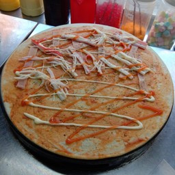 พิซซ่า + ปูอัด + แฮม(ไก่)