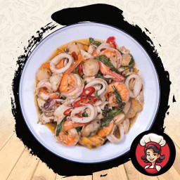 ผัดกระเพราทะเลรวมมิตร(เป็นกับข้าว)