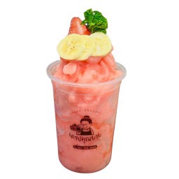 กล้วยหอมสตรอเบอร์รี่นมสดปั่น