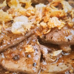 ข้าวตับผัดกระเทียม