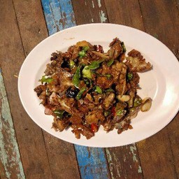 หมูทอดกระเทียม(ราดข้าว)