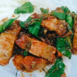 ข้าวกระเพราหมูกรอบ