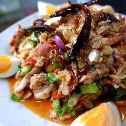 ยำถั่วพูลกุ้งสด