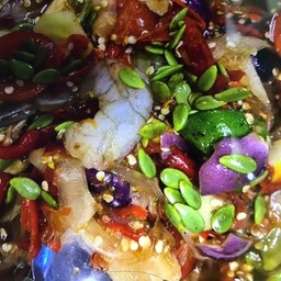 ตำหลวงพระบางกุ้งสดปลาร้า