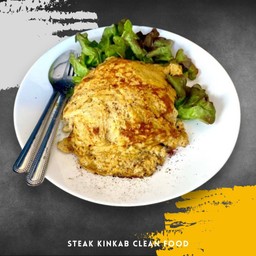 ข้าวไข่เจียวนมสด สูตรคลีน 390 kcal
