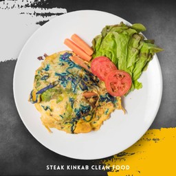 ข้าวไข่เจียวผักรวม  290 kcal