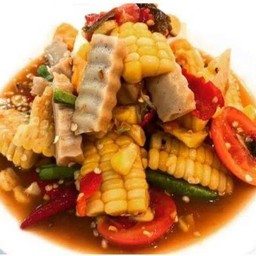ตำข้าวโพด+หมูยอ