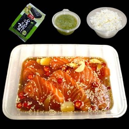 Set B แซลมอนดอง สาหร่ายยังบัน