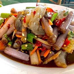 ตำสายบัวกุ้งสด