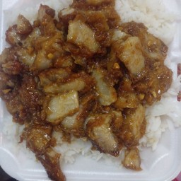 หมูกระเทียม(กับข้าว)