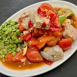 เกาเหลาแซลมอนเพิ่มกุ้งสดเพิ่มหมูยอ