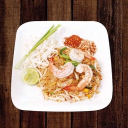 ผัดไทยวุ้นเส้นกุ้งสด
