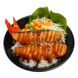 ข้าวหน้าแซลมอนย่างเทอริยากิ