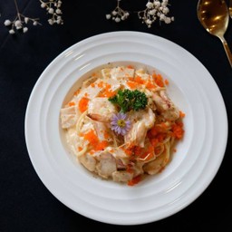 สปาเก็ตตี้ครีมซอสกุ้ง (Delivery)
