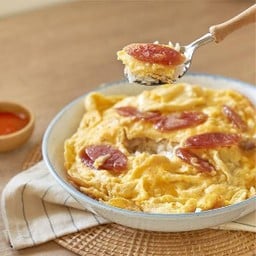 [กับข้าว]  ไข่เจียว กุนเชียง