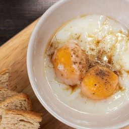 ไข่ลวก 2ฟอง  กินแล้วมีพลัง