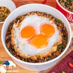 ข้าวกะเพราเนื้อออสเตรเลีย SUPER SIZE