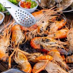 กุ้งแม่น้ำย่างตัวเมียล้วนครึ่งโล