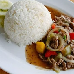 ข้าว+ผัดพริกไทยดำ