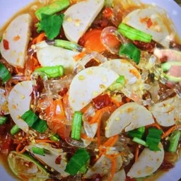 ตำเส้นแก้วหมูยอปลาร้า