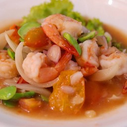 กุ้งผัดสะตอสามรส