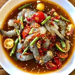 ตำเหลากุ้งสด