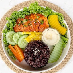 ข้าวไรซ์อกไก่นุ่มย่างซอสเผ็ดเกาหลี ลีน เบิร์น