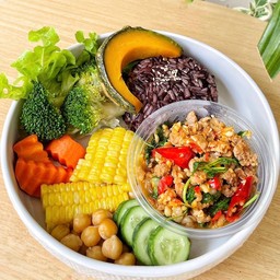 Ricebery pork & basil ข้าวไรซ์กะเพราหมูสับลีน no sugar