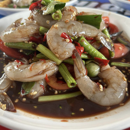 ยำกุ้งสุก+ข้าวโพด ปลาร้า