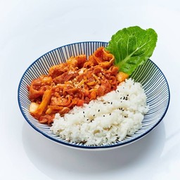 ข้าวหน้าหมูผัดกิมจิ