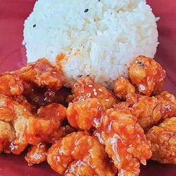 ข้าวไก่ป็อปซอสกระเทียม