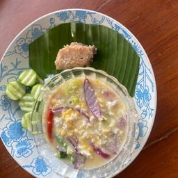 ข้าว+หลนเต้าเจี้ยวปลาอินทรีย์(พร้อมผักสด)