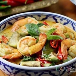 แกงเขียวหวานกุ้ง (กับข้าว)