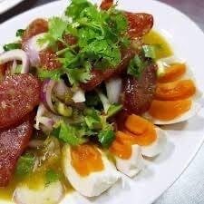 ยำกุนเชียง+ไข่เค็ม