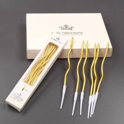 เทียนเกลียวยาวสีทอง 6 เล่ม