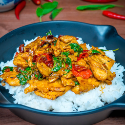 ข้าวกะเพราไก่หมัก