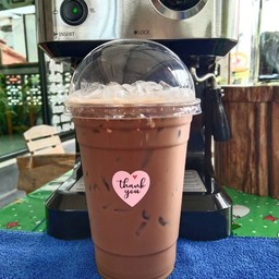 กาแฟสดมอคค่าเย็น [ ใช้เครื่องชงกาแฟสด]