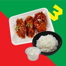 ชุด_ปีกไก่ ( 3 ชิ้น ) + ข้าว + ไชเท้าดอง