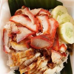 ข้าวหมูแดงหมูกรอบ