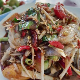 ตำปลาร้ากุ้งสด