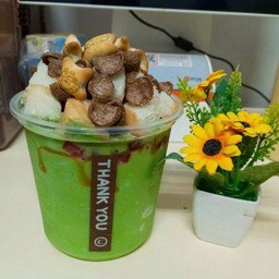 ปังเย็นชาเขียวแก้วถัง