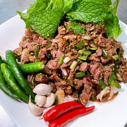 ลาบเลือดคั่วสุก