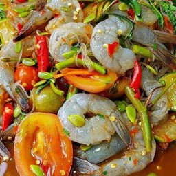 ตำวุ้นเส้นกุ้งสด