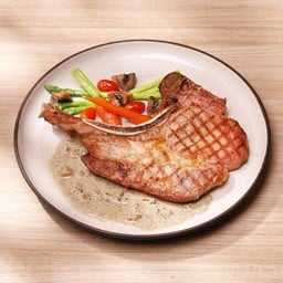 สเต็กหมูพอร์คชอป ซอสครีมทรัฟเฟิล
