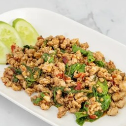 กระเพราหมูสับเป็นกับข้าว