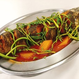 แกงส้มแป๊ะซะปลาช่อนทอด(ตัว)