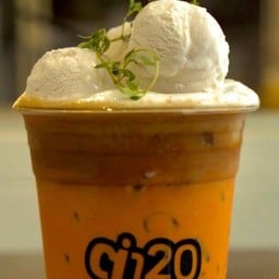 ชาไทยลาเต้ ไอติมกะทิสด