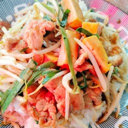 ผัดถั่วงอก(ราดข้าว)