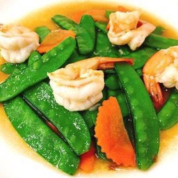 ถั่วลันเตาผัดกุ้ง